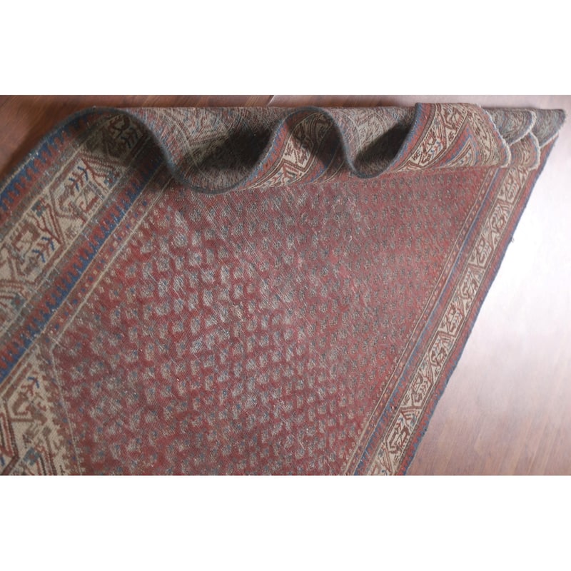 Hand Knotted Oriental 100% Wool Carpet Traditional All-Over Red Botemir Area Rug - 6' 5'' X 4' 1''