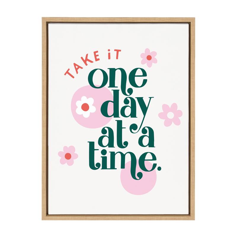 Kate and Laurel Sylvie One Day Time Framed Canvas by Maria Filar - 18x24 - Plastic - Natural