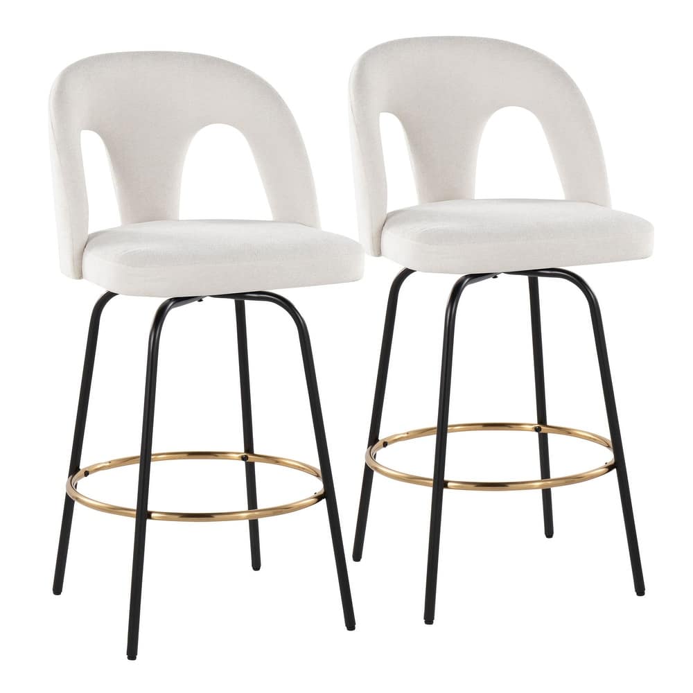 Ava Upholstered 26" Fixed-Height Counter Stool - Set of 2