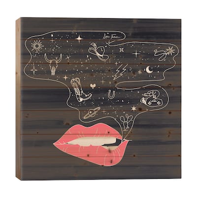 Talk Cowboy To Me Print On Wood by Allie Falcon - Multi-Color