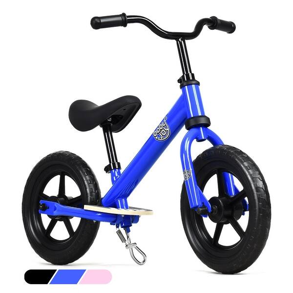 12/" Kids Balance Bike No Pedal Sport Training Bicycle with Adjustable Seat Blue