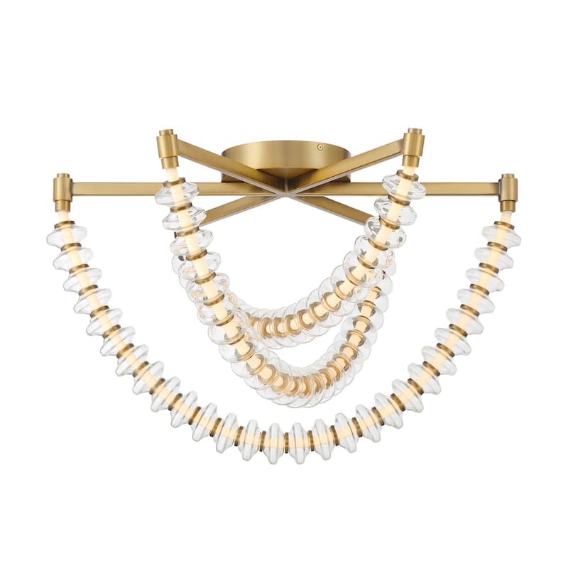 Minka Lavery 5645-L Pearl 28" Wide Semi-Flush Ceiling Fixture - Legacy Brass