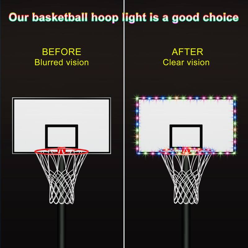 LED Basketball Hoop Light Set Basketball Rim Backboard Light Remote Control