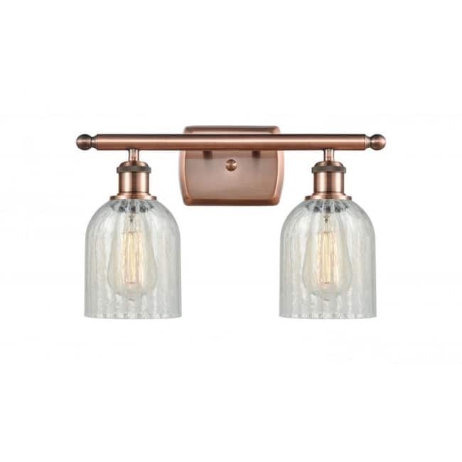 Innovations Lighting Caledonia 2 Light 16" Wide Bathroom Vanity Light - Antique Copper / Mouchette
