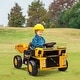 preview thumbnail 9 of 7, 12V Kids Ride-On Dump Truck with Automatic Dumping, Remote Control, Music & All-Terrain Suspension - Yellow