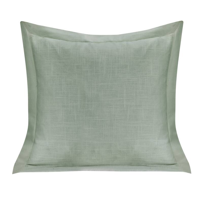 HiEnd Accents Luna Single Flanged Washed Linen Pillow, 20"x20" - Sage
