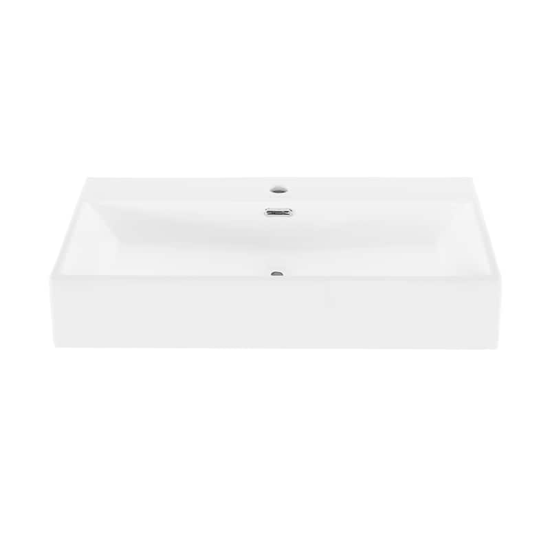 Reims 30" Rectangle Wall-Mount Bathroom Sink - 29.75" x 16.55" 5.65"
