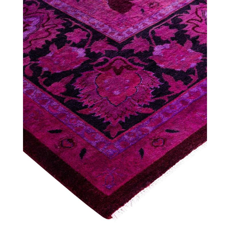 Overdyed, One-of-a-Kind Hand-Knotted Area Rug - Pink - 9' 2" x 12' 2"