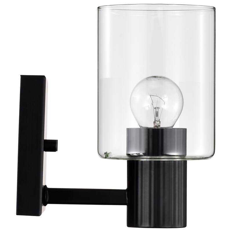Clarksville 1 Light Vanity Matte Black with Clear Glass
