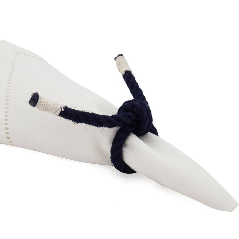 Table Napkin Rings With Knotted Rope Design (Set of 4)