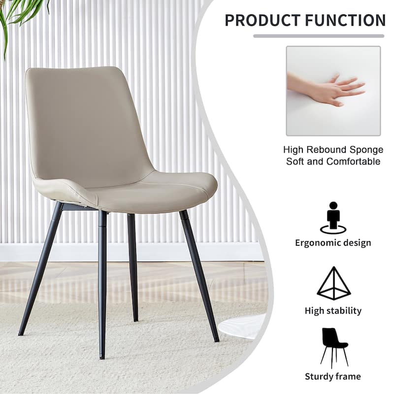 Dining Chairs Set of 4 Modern Kitchen Artificial Leather Chairs