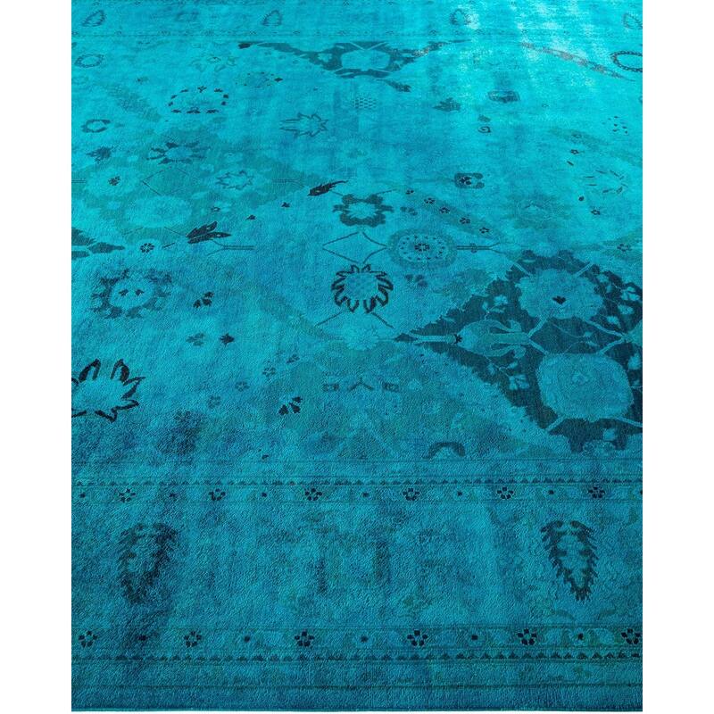 Vibrance, One-of-a-Kind Hand-Knotted Area Rug - Blue, 9' 1" x 12' 1" - 9' 1" x 12' 1"
