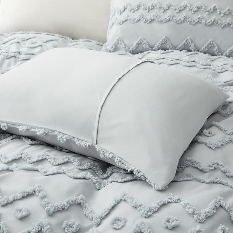 Clipped Jacquard Geometric Duvet Cover & Pillowcase Set