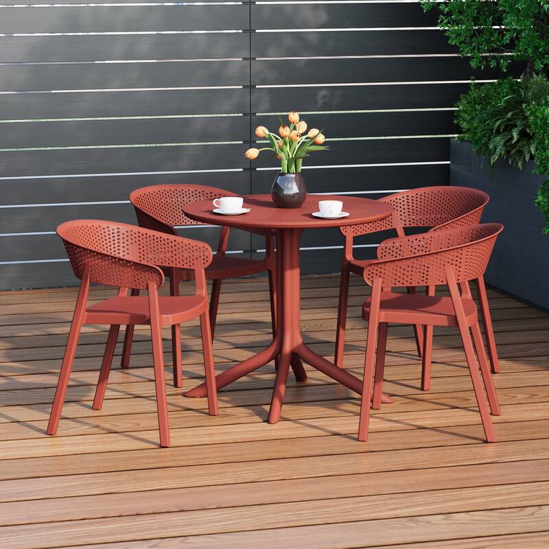 Frond and Form 4-Person Outdoor Round Dining Set