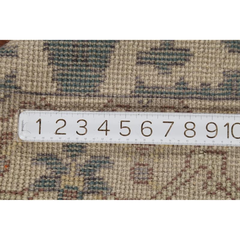 Teal Oushak Indian Runner Rug Hand-Knotted Wool Carpet - 2'7"x 9'11"