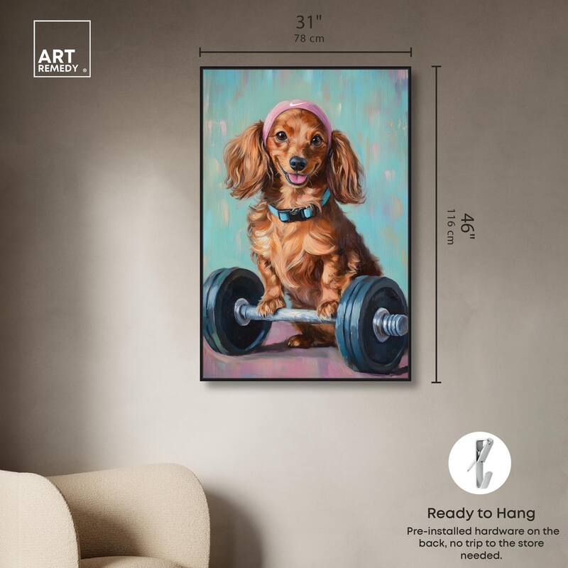 Cute Doxxie Work Out Canvas by Art Remedy