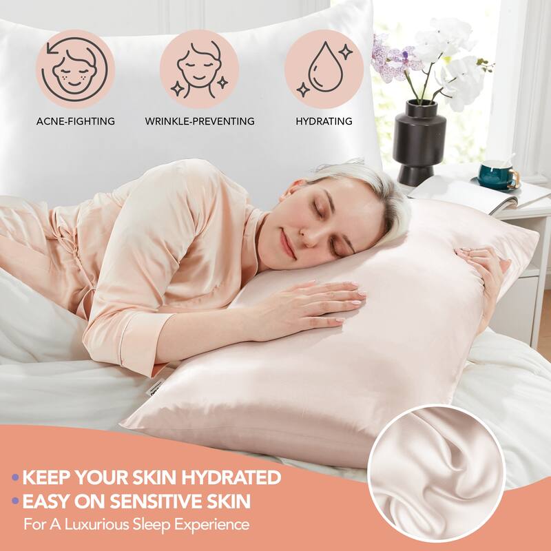 Deconovo 100% Pure Mulberry Silk Pillowcase With 22 Momme 6A High Grade Fibers