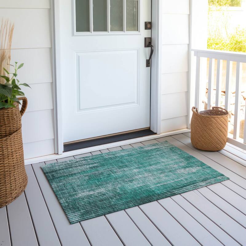 Machine Washable Indoor/ Outdoor Chantille Modern Ombre Rug