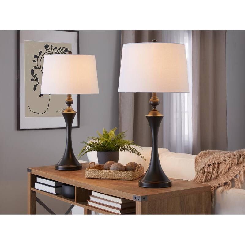 Flint 30.75" Metal Table Lamp with USB (Set of 2)