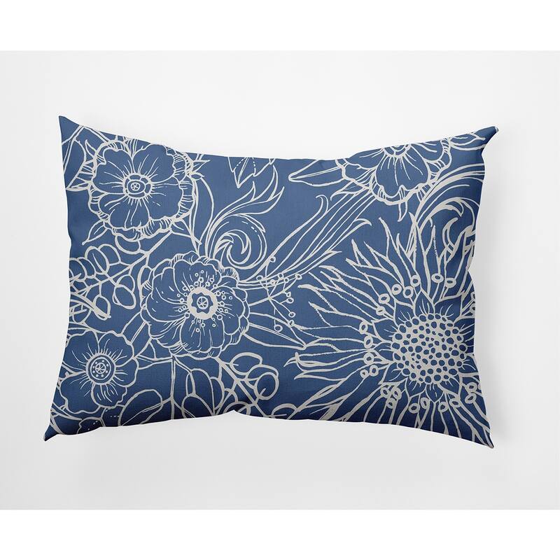 Zentangle Decorative Indoor Pillow - Cadet Blue - 14" x 20"