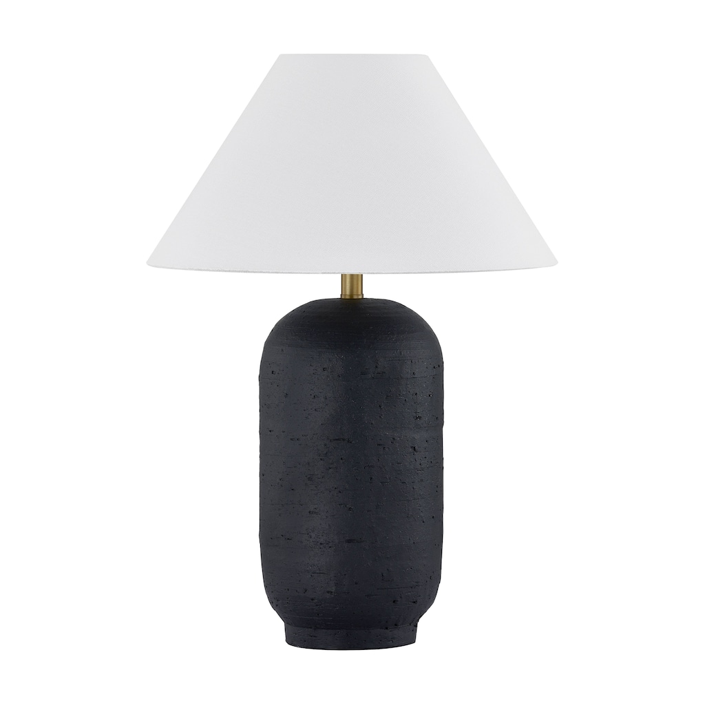 McAdams 19" Table Lamp with Linen Shade, Black