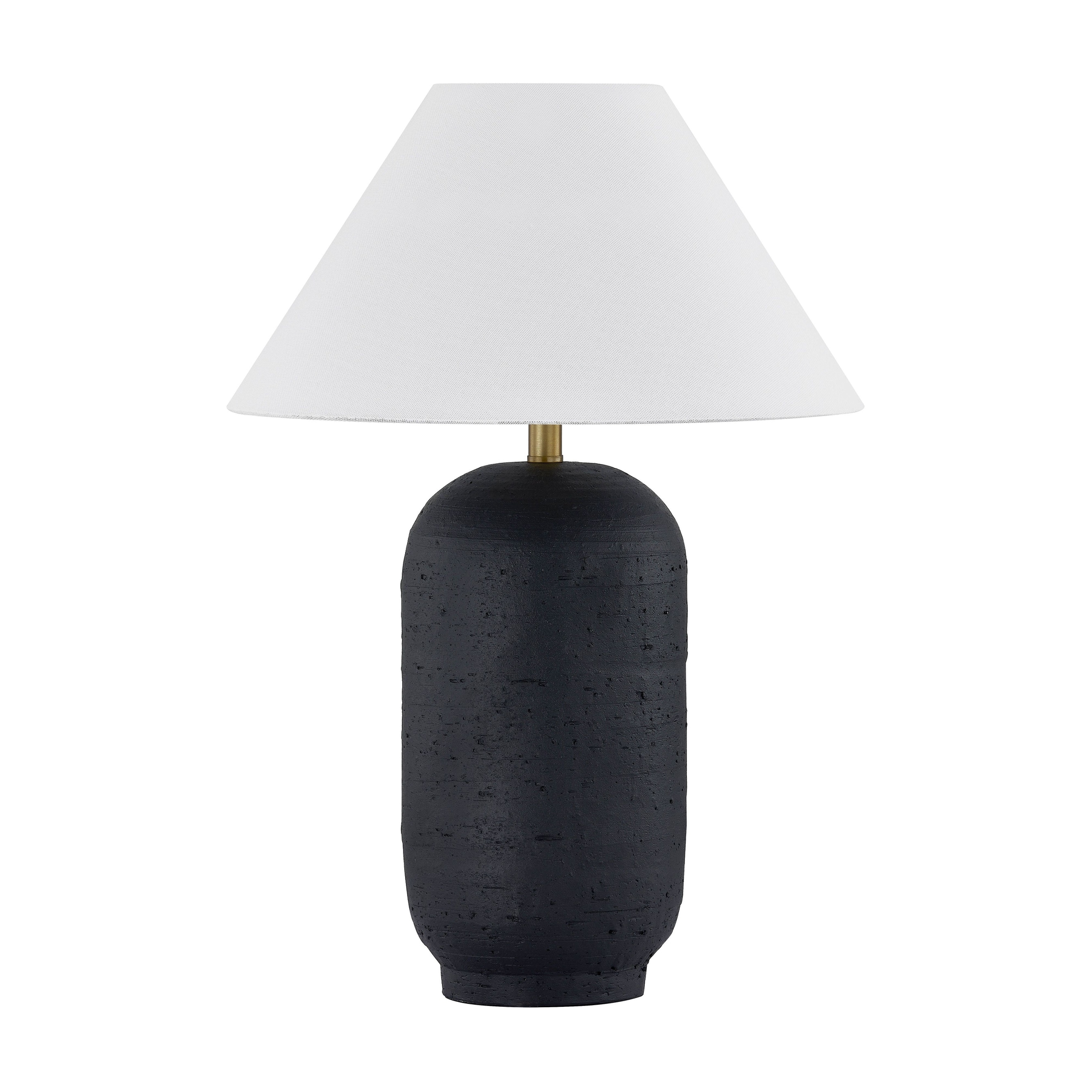 McAdams 19" Table Lamp with Linen Shade, Black