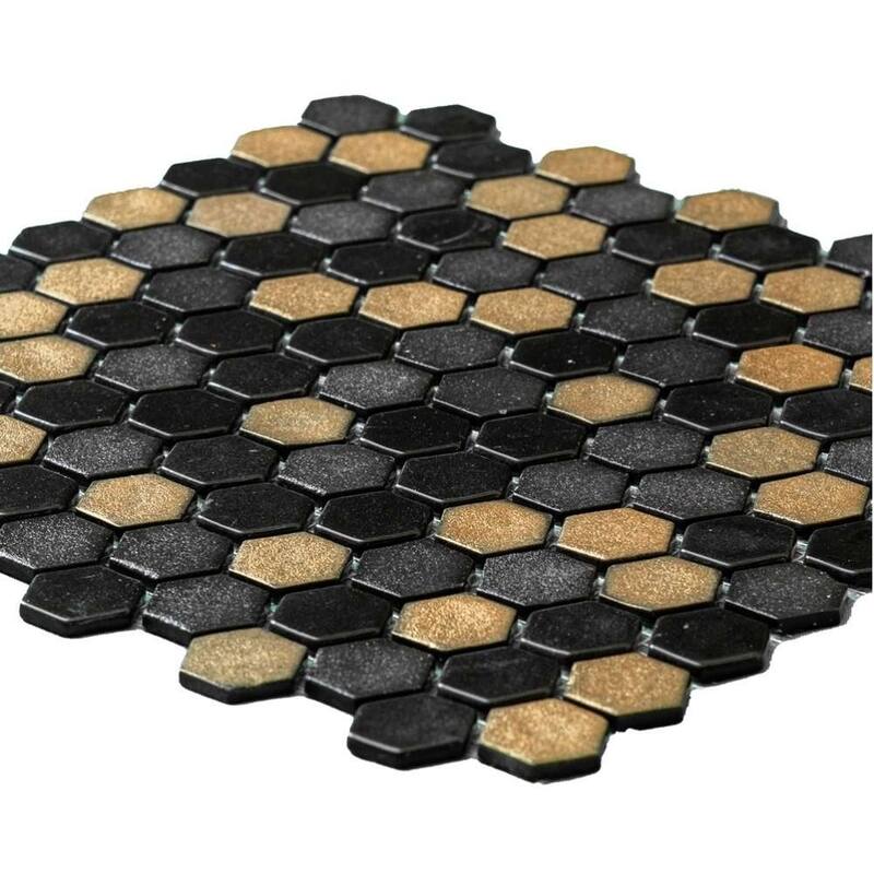 The Tile Life Eterna Hex 1x1 Glass Mosaic Floor & Backsplash Wall Tile