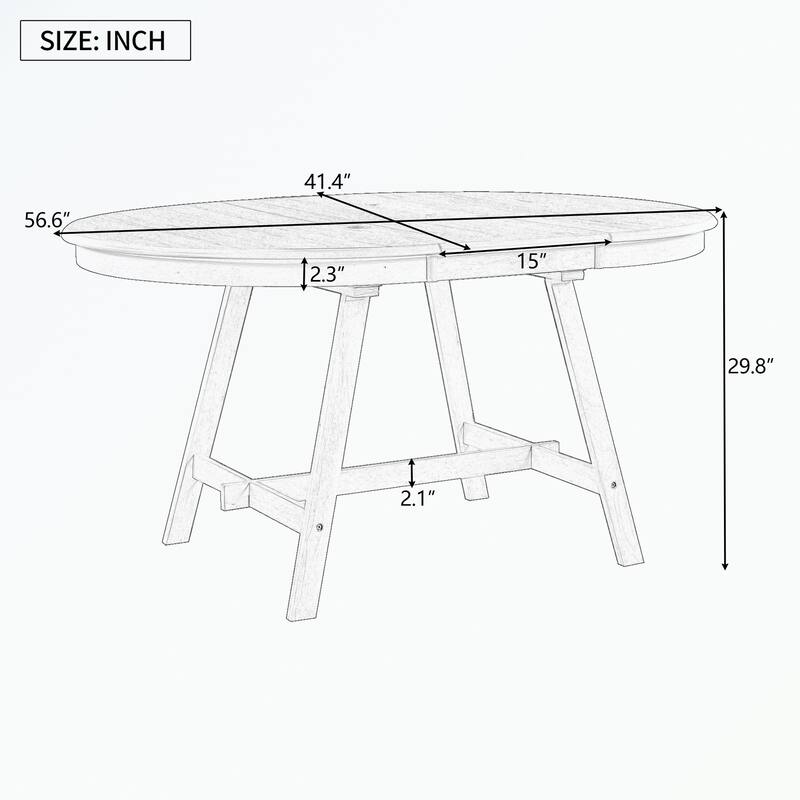 Round Extendable Wood Dining Table