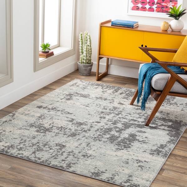 slide 2 of 11, Livabliss Aveza Modern Abstract Polypropylene Area Rug Medium Grey - 5'3" x 7'3"