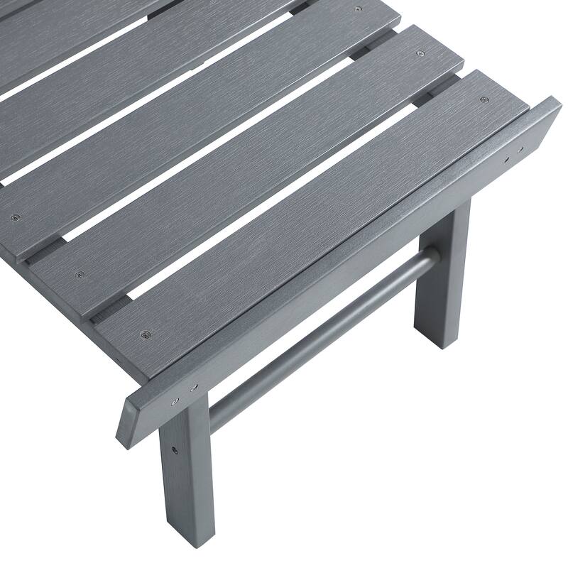 Hurley Folding Poly Plastic Adirondack Chair with Pull-out Ottoman