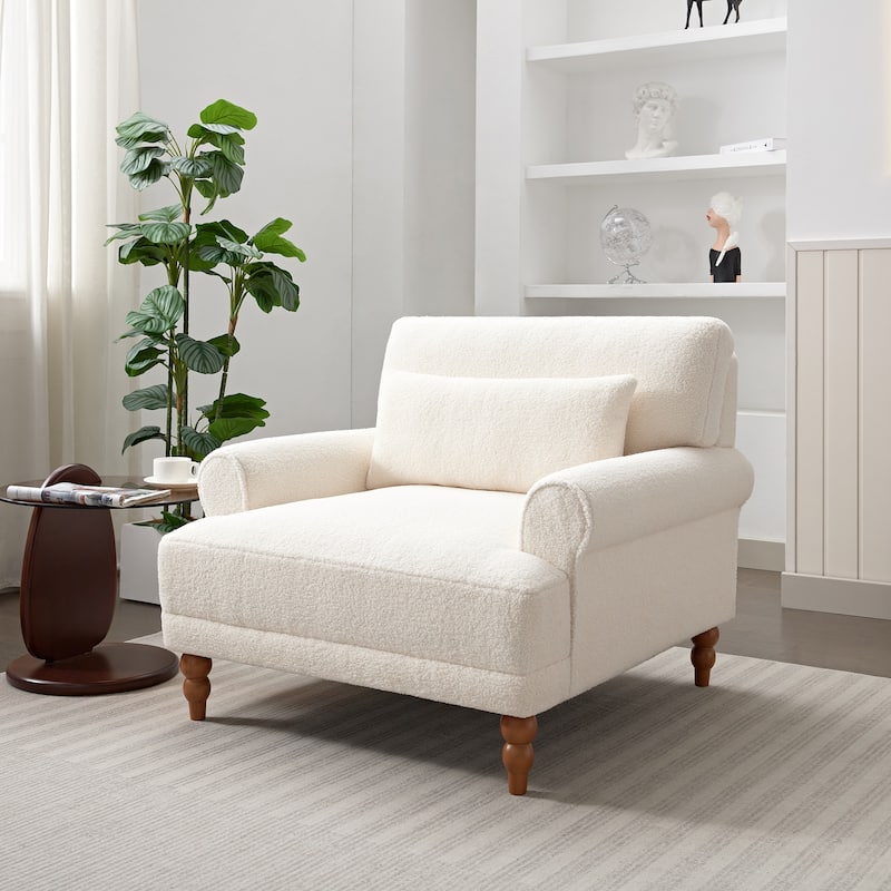 Beige Lounge Chair Reading Chair Armchair Corner Chair - Beige