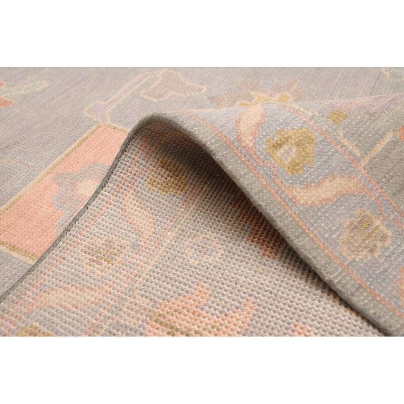 ECARPETGALLERY Hand-knotted Modern Oushak Sage Wool Rug - 8'11 x 11'9