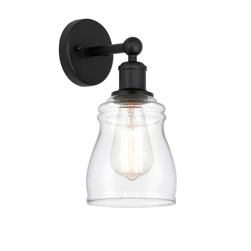 Innovations Lighting 616-1W-12-5 Ellery Sconce Ellery 12" Tall Wall - Matte Black / Clear