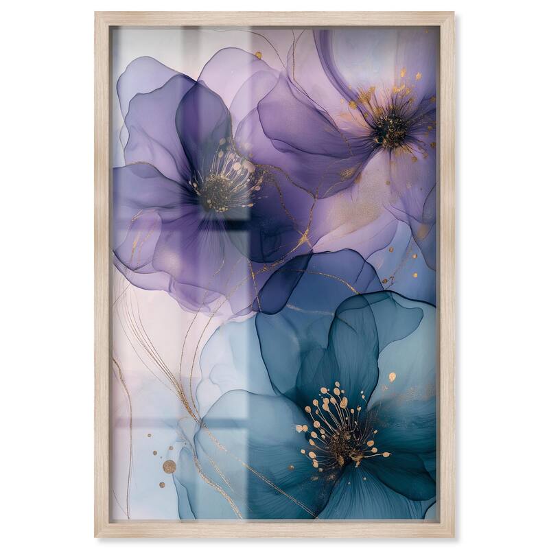 Gilded Cyanescence II Shadowbox by Art Remedy - Natural - 24" x 36"
