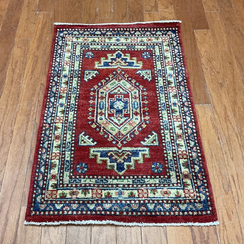 HERAT ORIENTAL Hand-knotted Kazak Wool Rug (1'11 x 3') - 1'11" x 3'