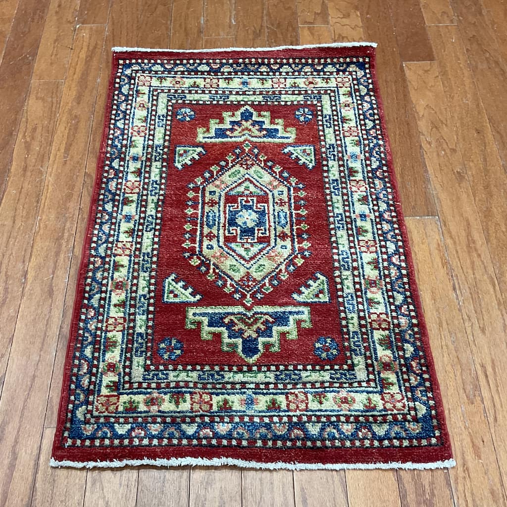 HERAT ORIENTAL Hand-knotted Kazak Wool Rug (1'11 x 3') - 1'11" x 3'