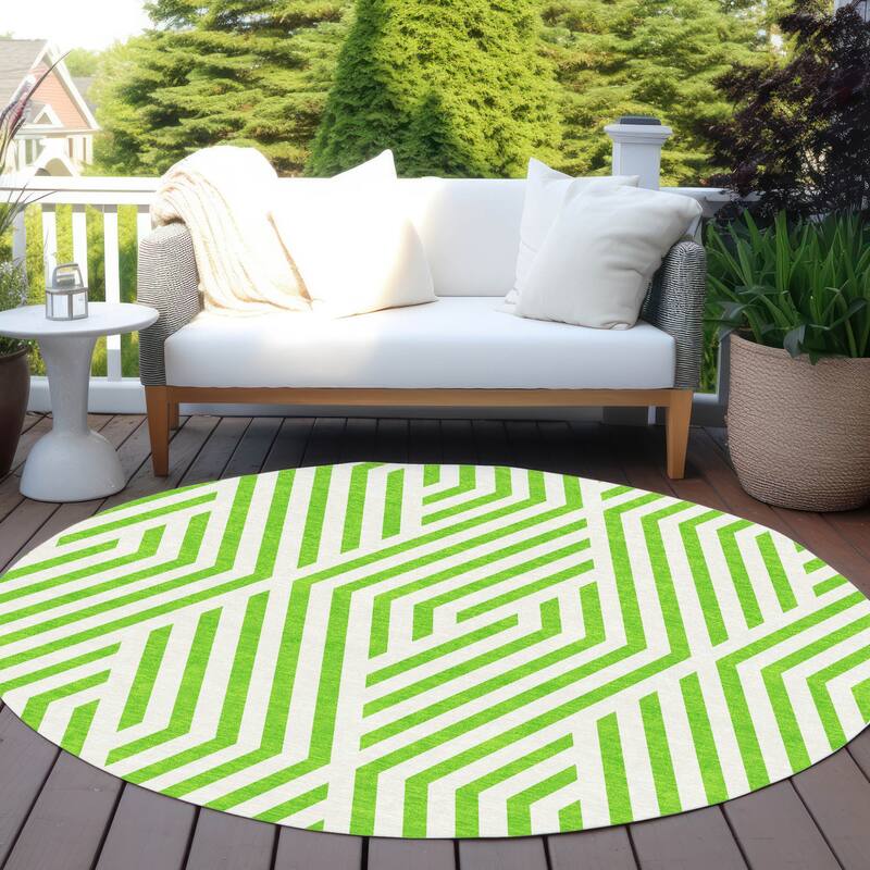 Nana Abstract Shapes Weather Resistant Classic Meets Modern Outdoor Rug