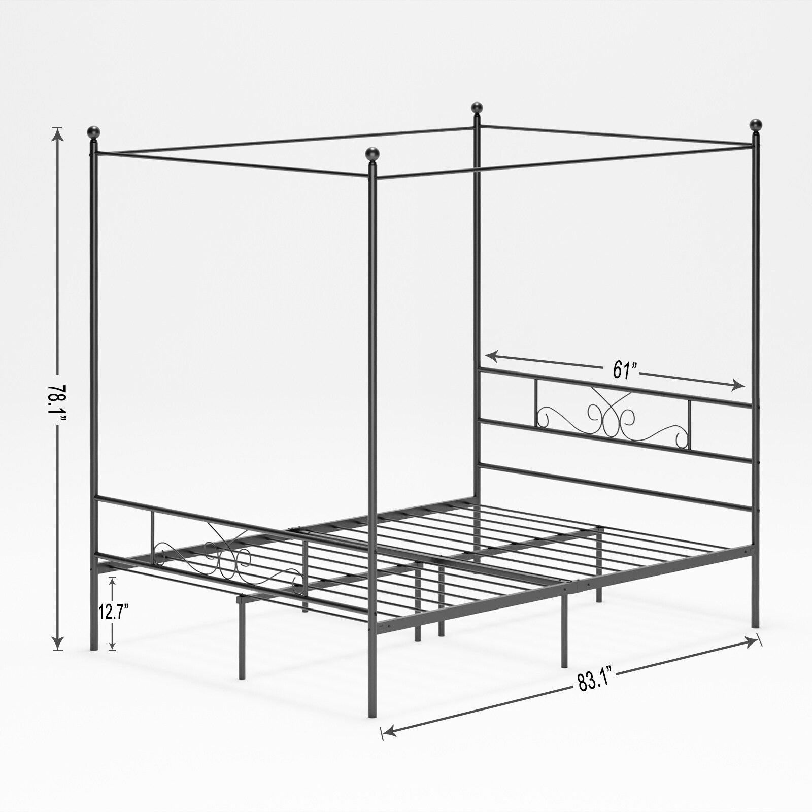 Teraves metal platform bed frame and headboard discount