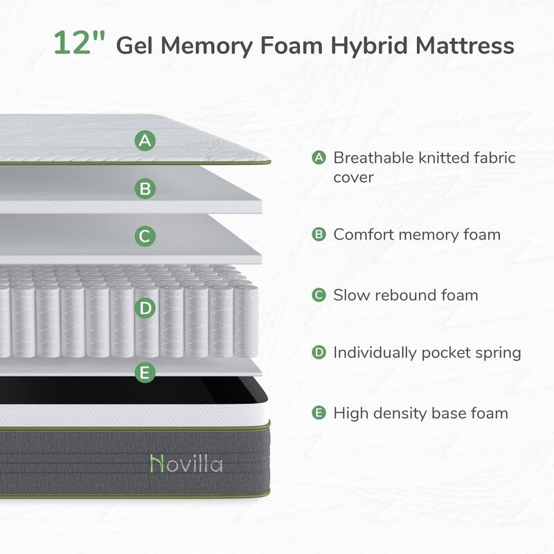 Novilla 10-inch CertiPUR-US Certified Hybrid Pocket Spring Mattress