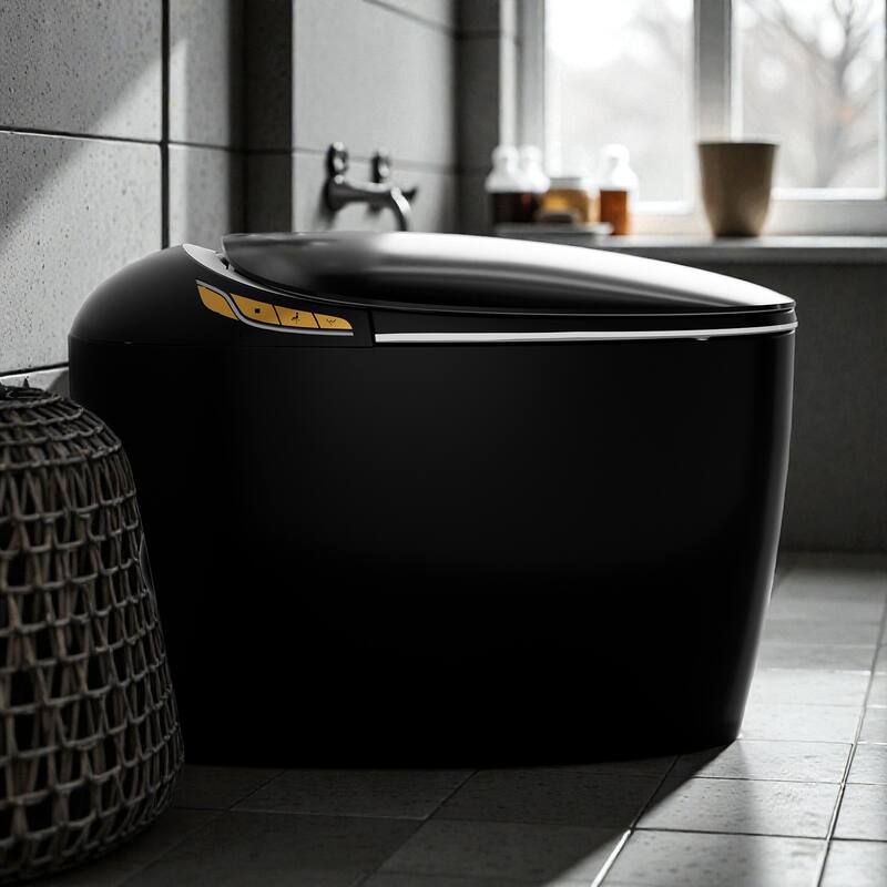 Smart Toilet with Built In Bidet. Auto Open Close Seat. Foot Sensor Flush. Heated Seat. Warm Water Dryer