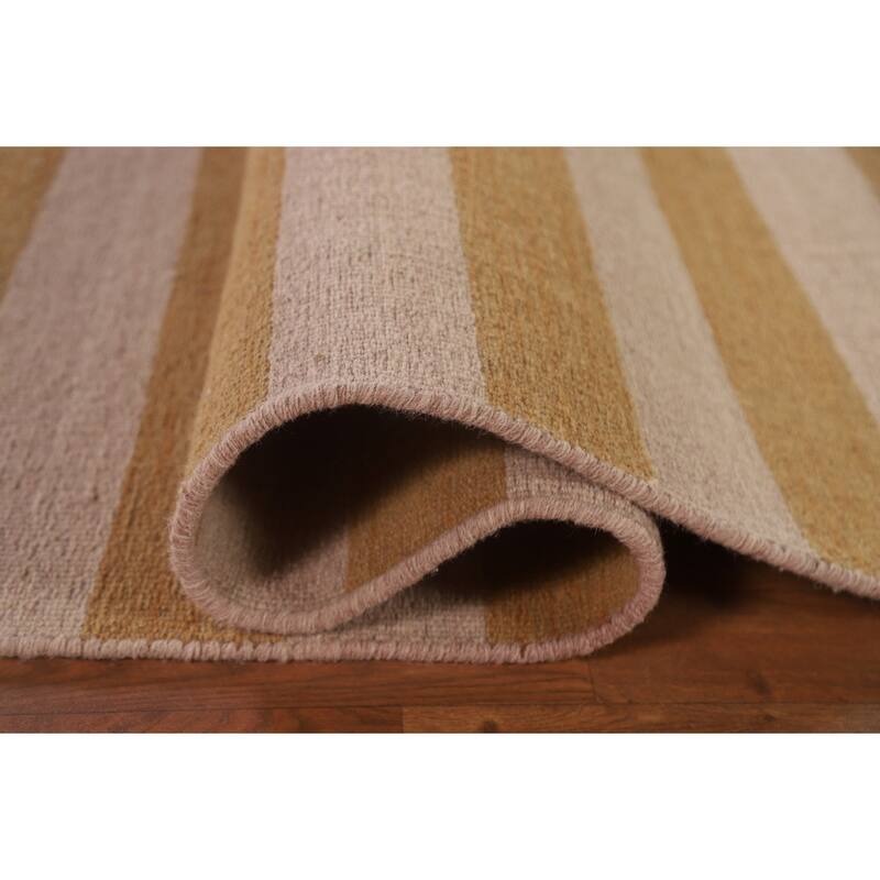 Striped Modern Gabbeh Area Rug Handmade Wool Carpet - 6'5" x 10'1"