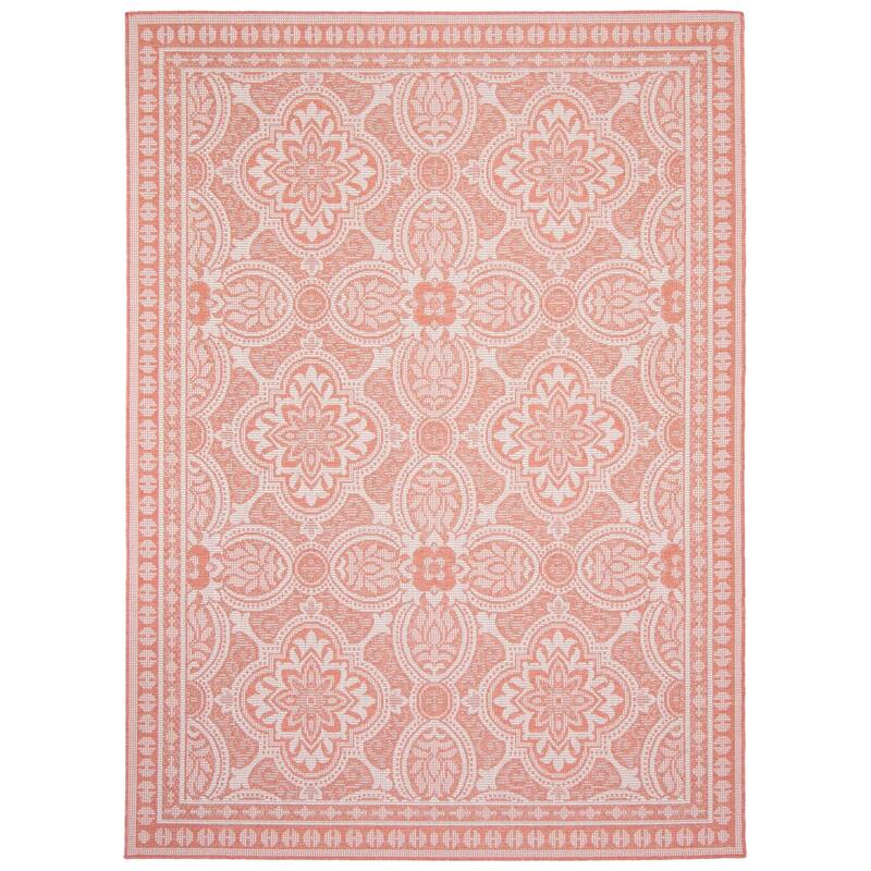 ECARPETGALLERY Veranda Traditional Indoor/ Outdoor Rug - 6'7 x 9'6 - Coral