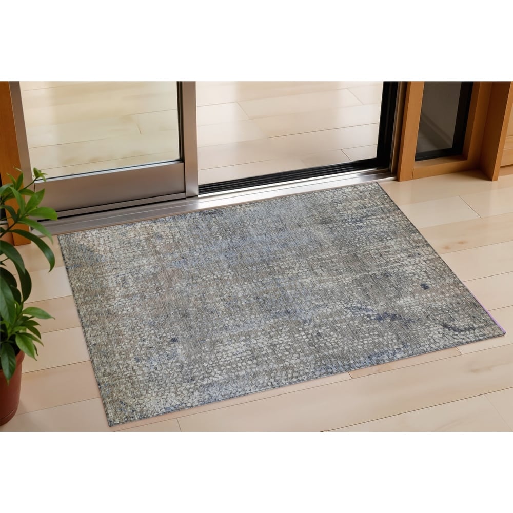 HomeRoots Abstract Transitional Rectangle Outdoor Rug