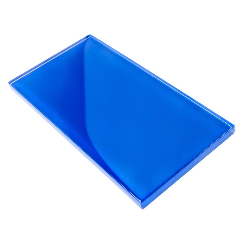Apollo tile 3" x 6" Colorway Glossy Cobalt Blue Glass Tile (5 sq ft/case) - 40 Pack