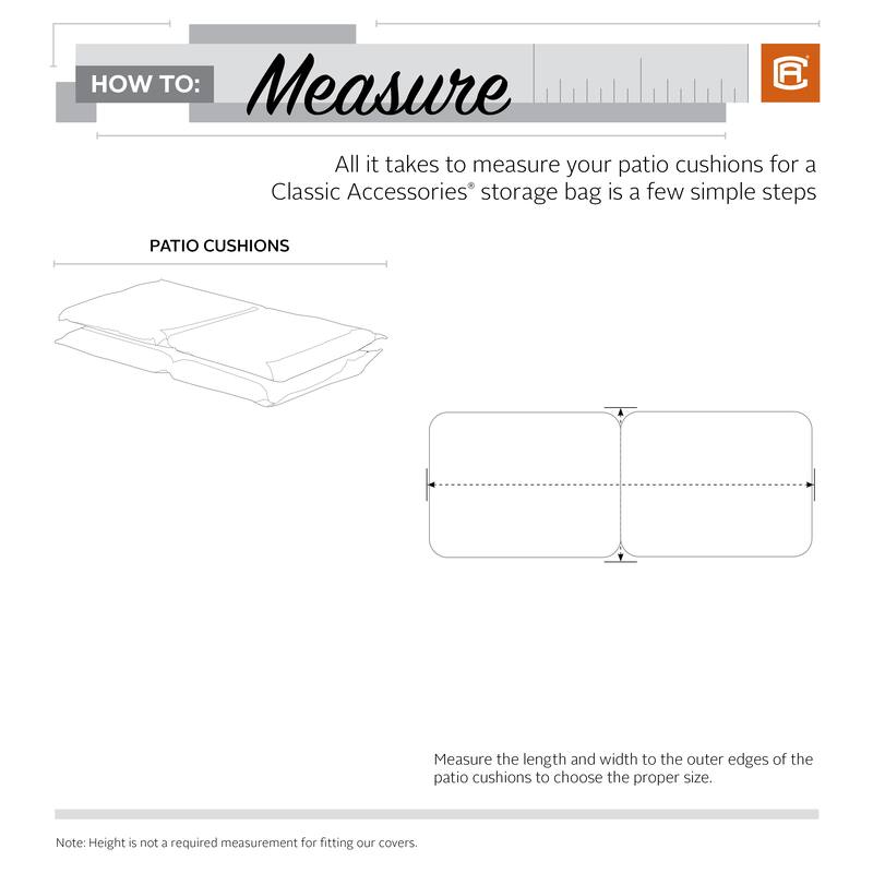 Classic Accessories Ravenna Water-Resistant 45.5 Inch Patio Cushion and Cover Storage Bag,