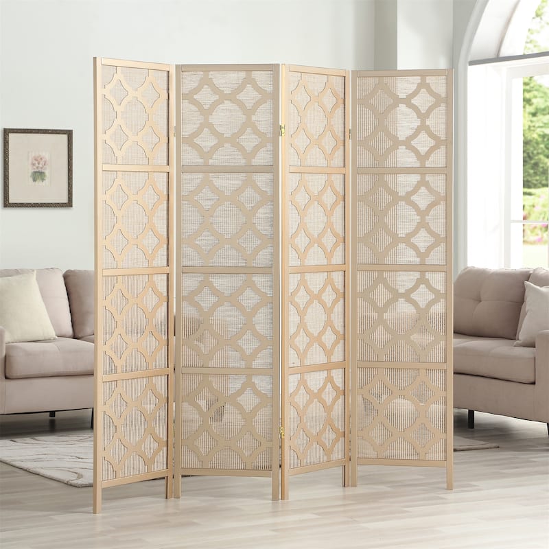 4-Panel Room Divider - Gold