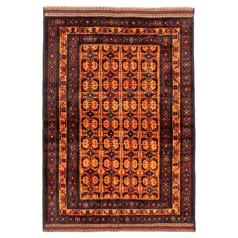 Teimani Orange Rug 4'4" x 6'9" - 4'4 x 6'9 - Light Orange - 4'4 x 6'9