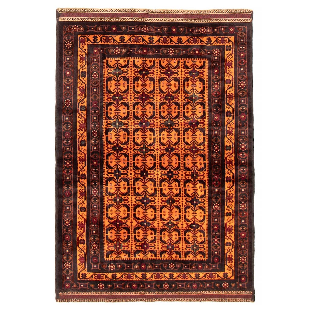 Teimani Orange Rug 4'4" x 6'9" - 4'4 x 6'9