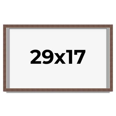 29x17 Shadow Box Frame Brown | 1.125 inches Deep Real Wood Rustic