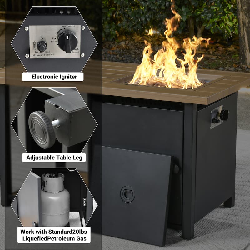 HOOOWOOO Outdoor Patio 46" Luxury Multifunctional Fire Pit Table
